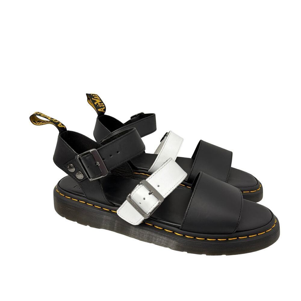 Dr Martens Sandals Men's Size 14 Gryphon Black White Leather Platform New